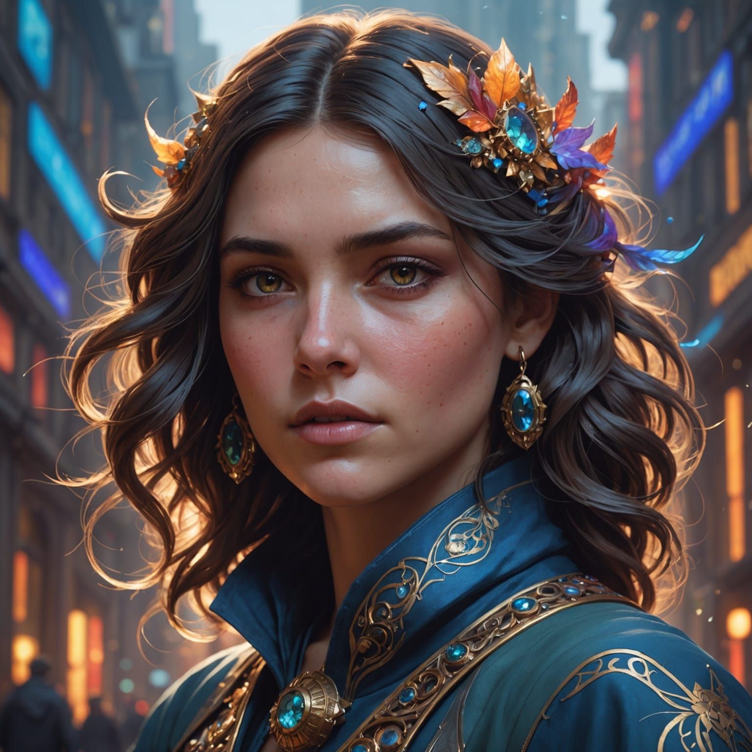 Emotional Portrait in a Detailed Art Nouveau Style