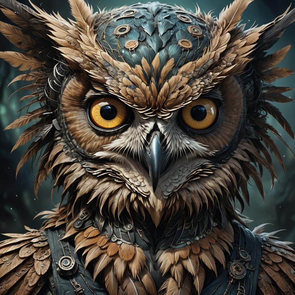 Feathered Alien Youth Portrait in Detailed Digital Art