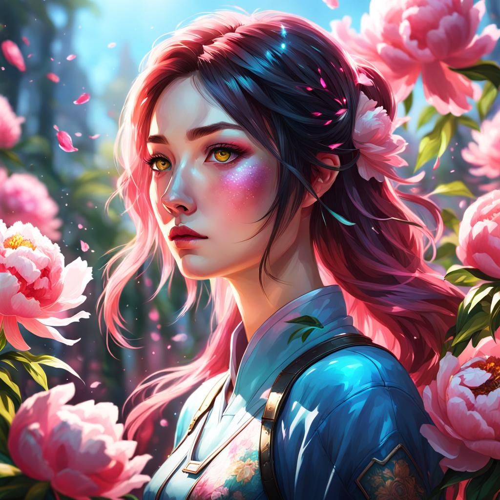 Epic Spring Gaming World with Gamer Girl