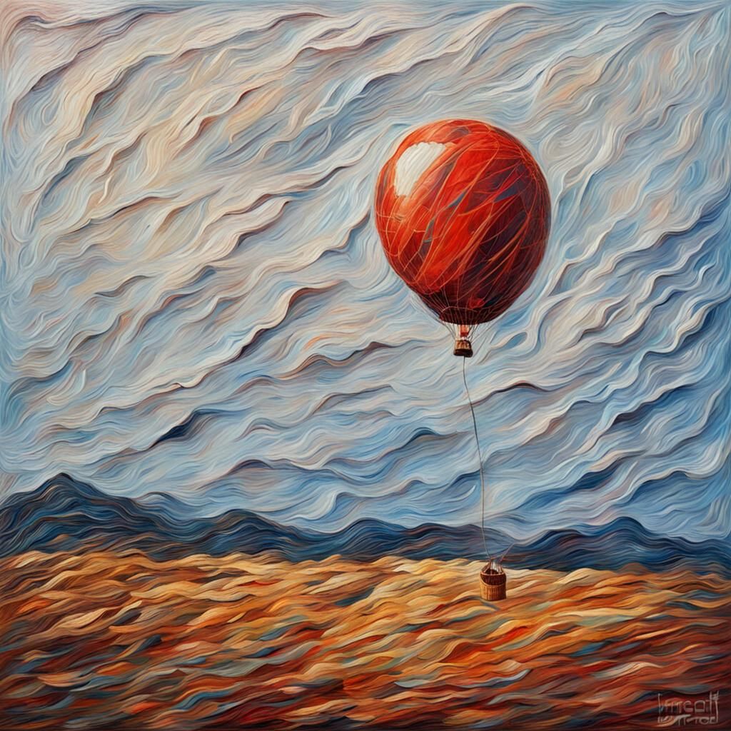 Lonely Balloon in Impasto Wind