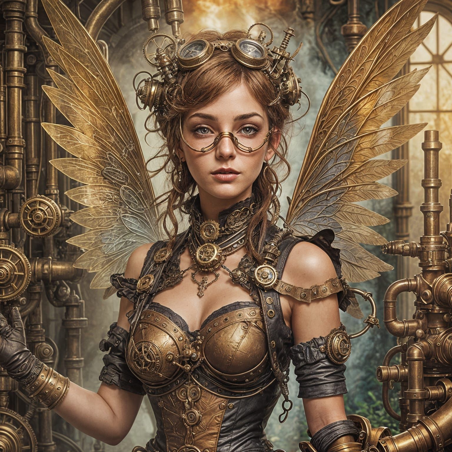 Steampunk Fairy with Clockwork Wings