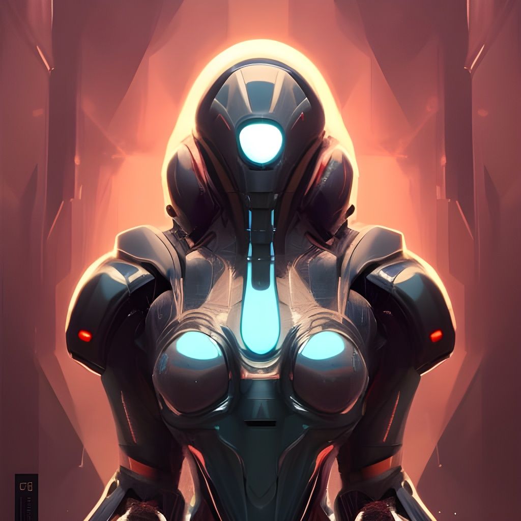 Black Nanobot Suit Portrait in Hyperdetailed Style