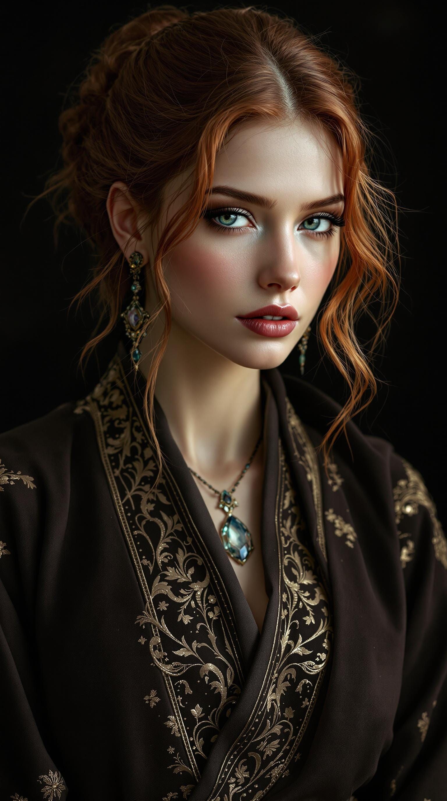 Gothic Goddess in Elegant Jedi Robe