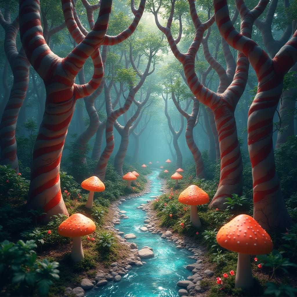 Enchanted Forest Road in Salvador Dalรญ Style