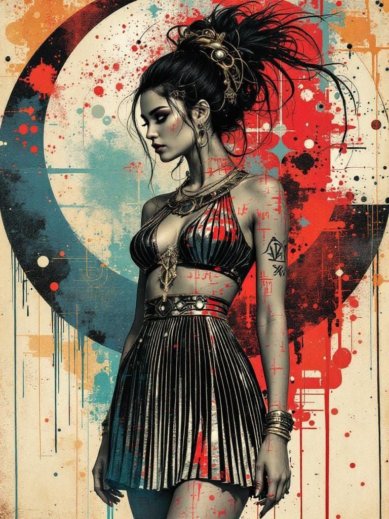 Persian Woman in Graphic Design Style