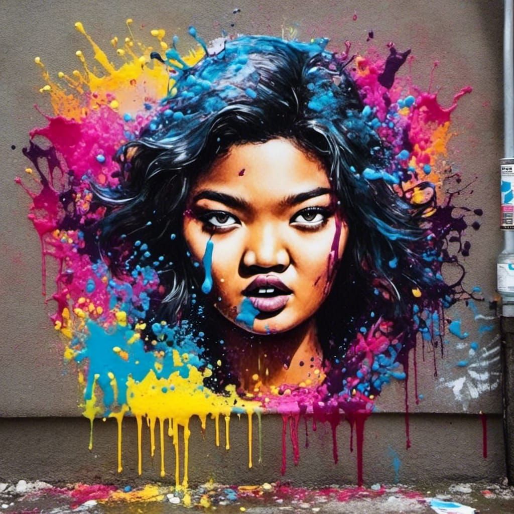 Colorful Graffiti Art with Splash and Street Art Elements