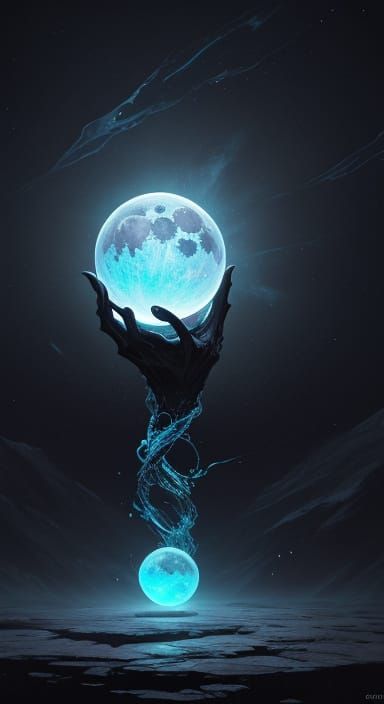 Glowing Moonstone Orb Fantasy Art