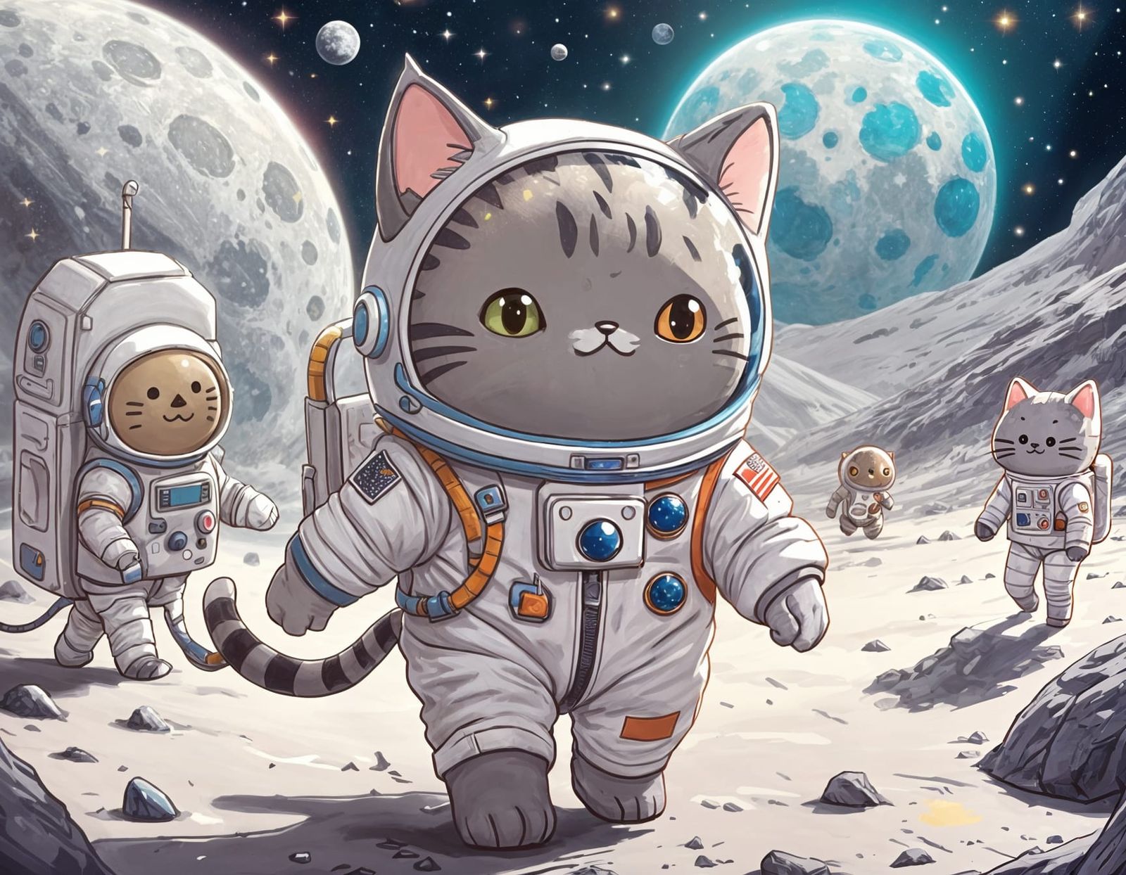 Kitty Moon Walking 😻🚀