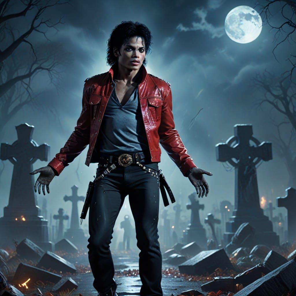 Michael Jackson in Thriller Matte Painting
