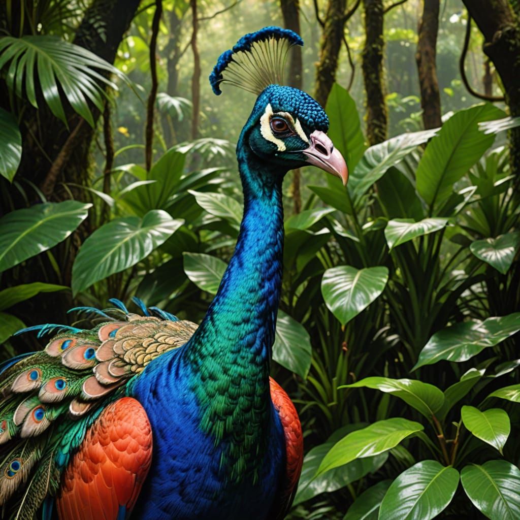 Exotic Jungle Birds in Vibrant Wildlife Portrait