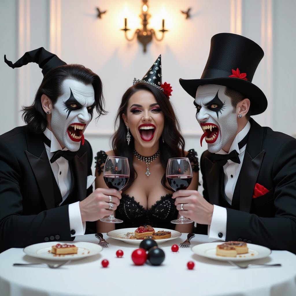 Gothic Vampires Celebrate New Year's Eve
