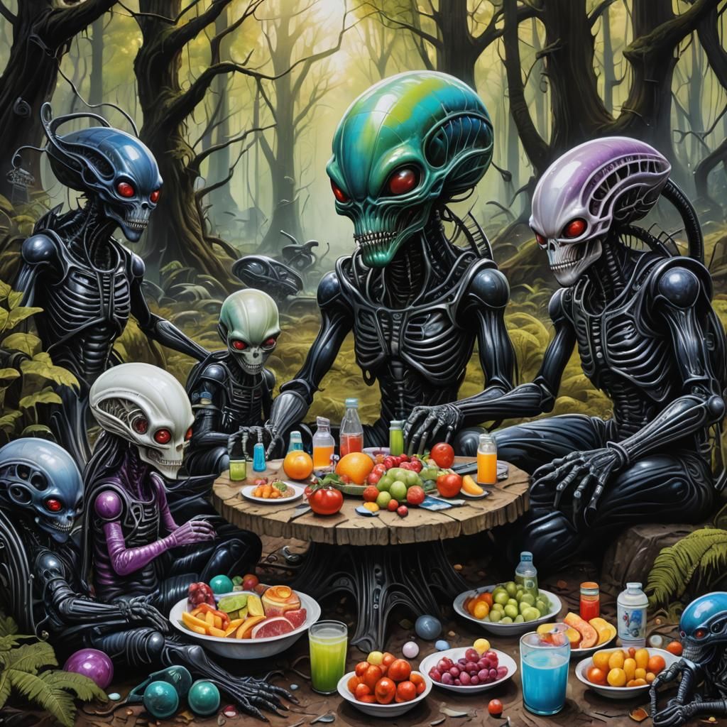 Alien family picnic
