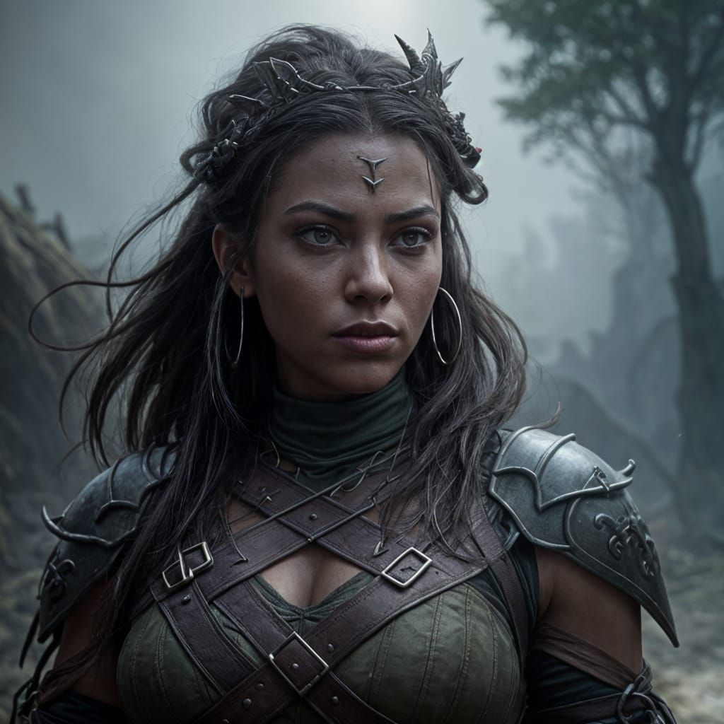 Post-Apocalyptic Warrior Princess Tiana Portrait