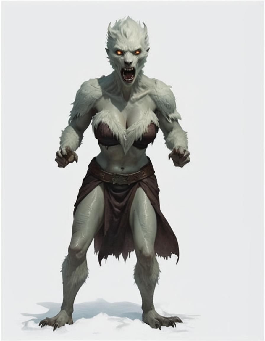 Ethereal Ice Age Vampire Goddess in Frosty Twilight