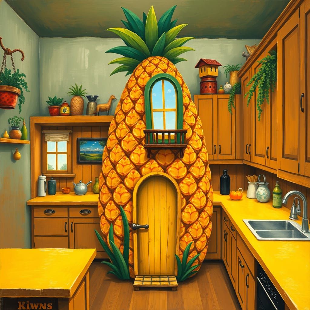 Vibrant Pineapple House in a Kitchen Oasis
