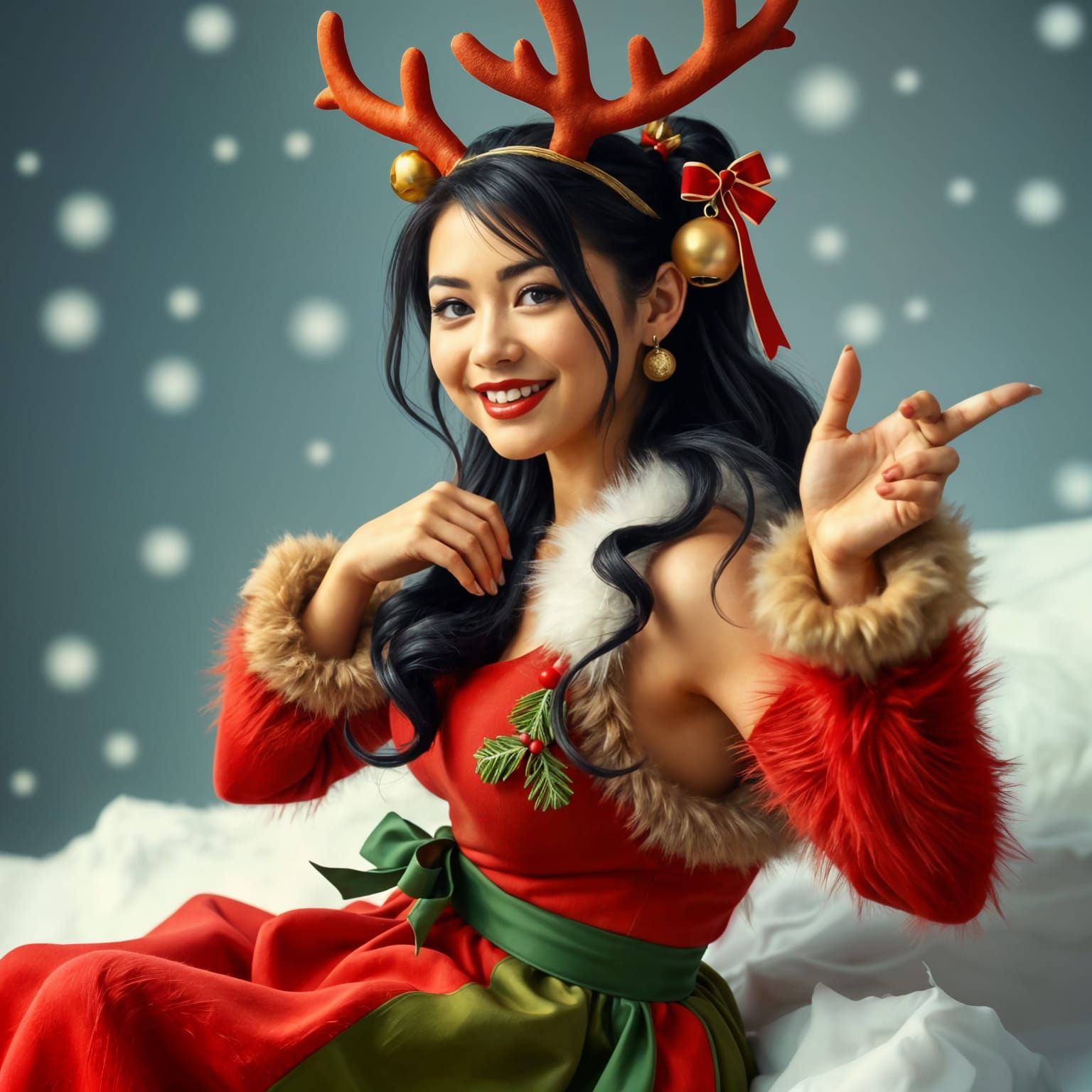 Busty Reindeer Queen Pin-Up