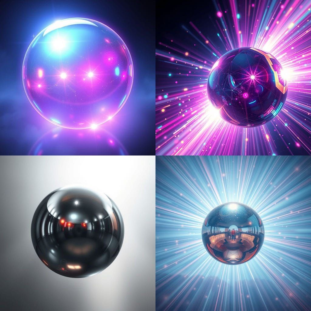 Powerful Metallic Bubble Reflecting Light