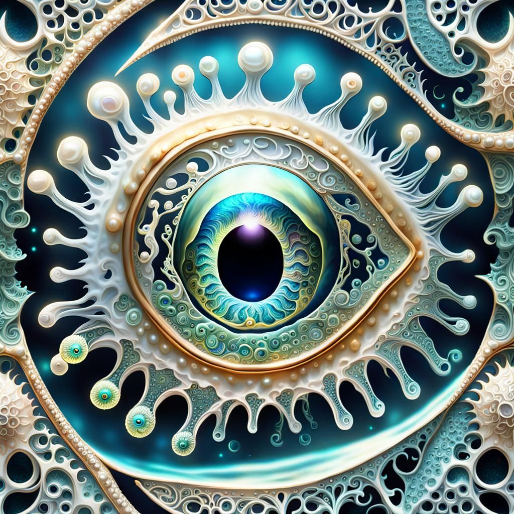 Iridescent Amoeba Eye Displays Deep Sea Marine Life