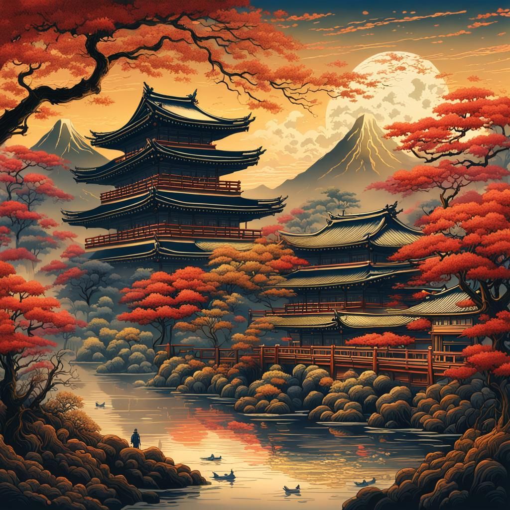 Geisha and Samurai in Traditional Japanese Art