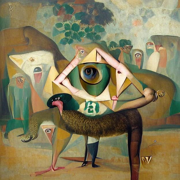 Surreal All-Seeing Eye in Abstract Style