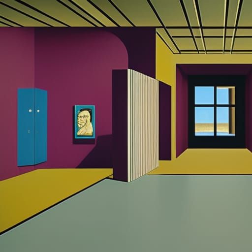 Desolate Museum in Internet Aesthetic Style