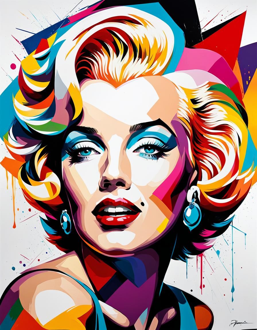Marilyn Monroe Colorful Geometric Abstract Portrait