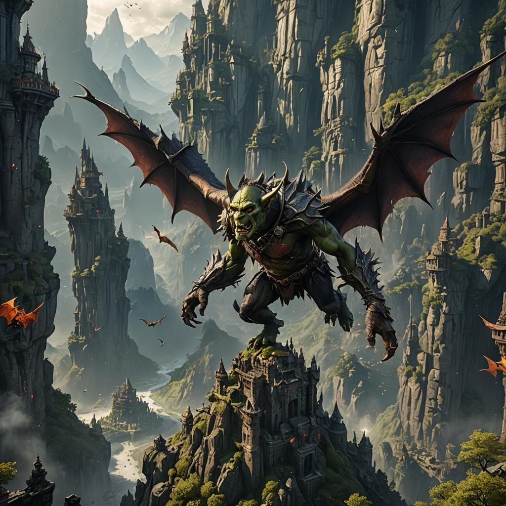 Winged Orc Concept Art in 8k Resolution