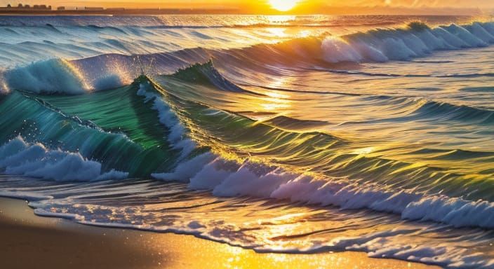 Frankenstein's Monster Runs on Beach at Sunrise