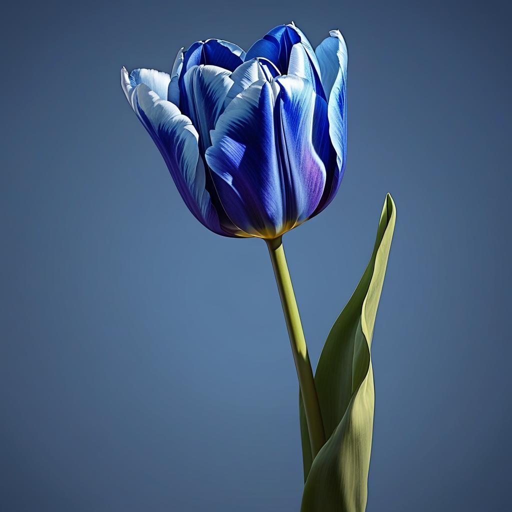 Hyper-Realistic Blue Tulip in Extreme Detail