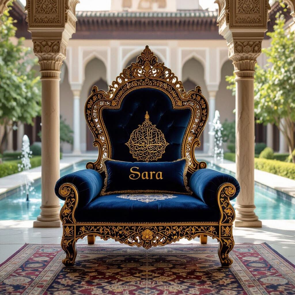 Opulent Islamic Throne in Classical Style