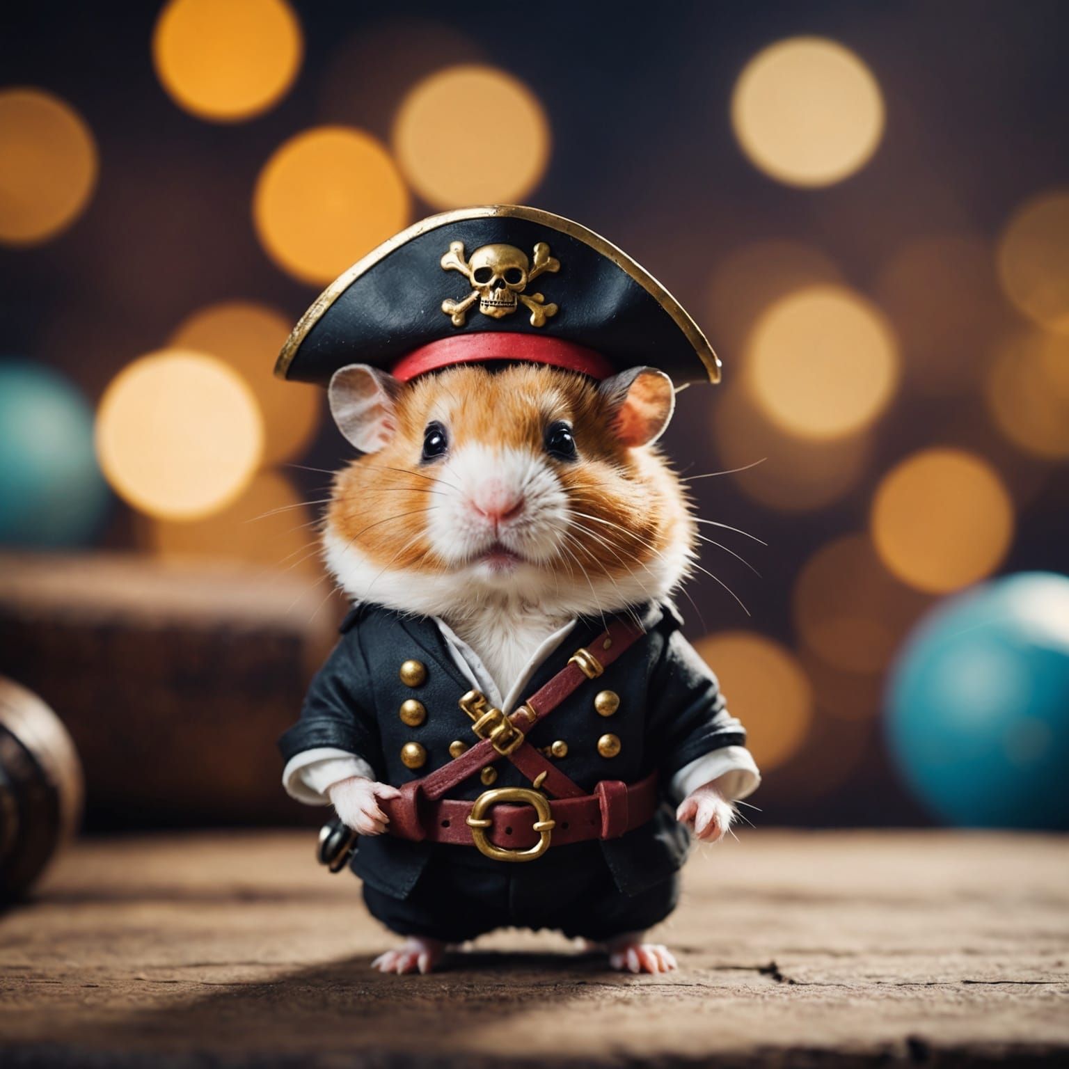 Hamster Pirate: Adorable Miniature Portrait