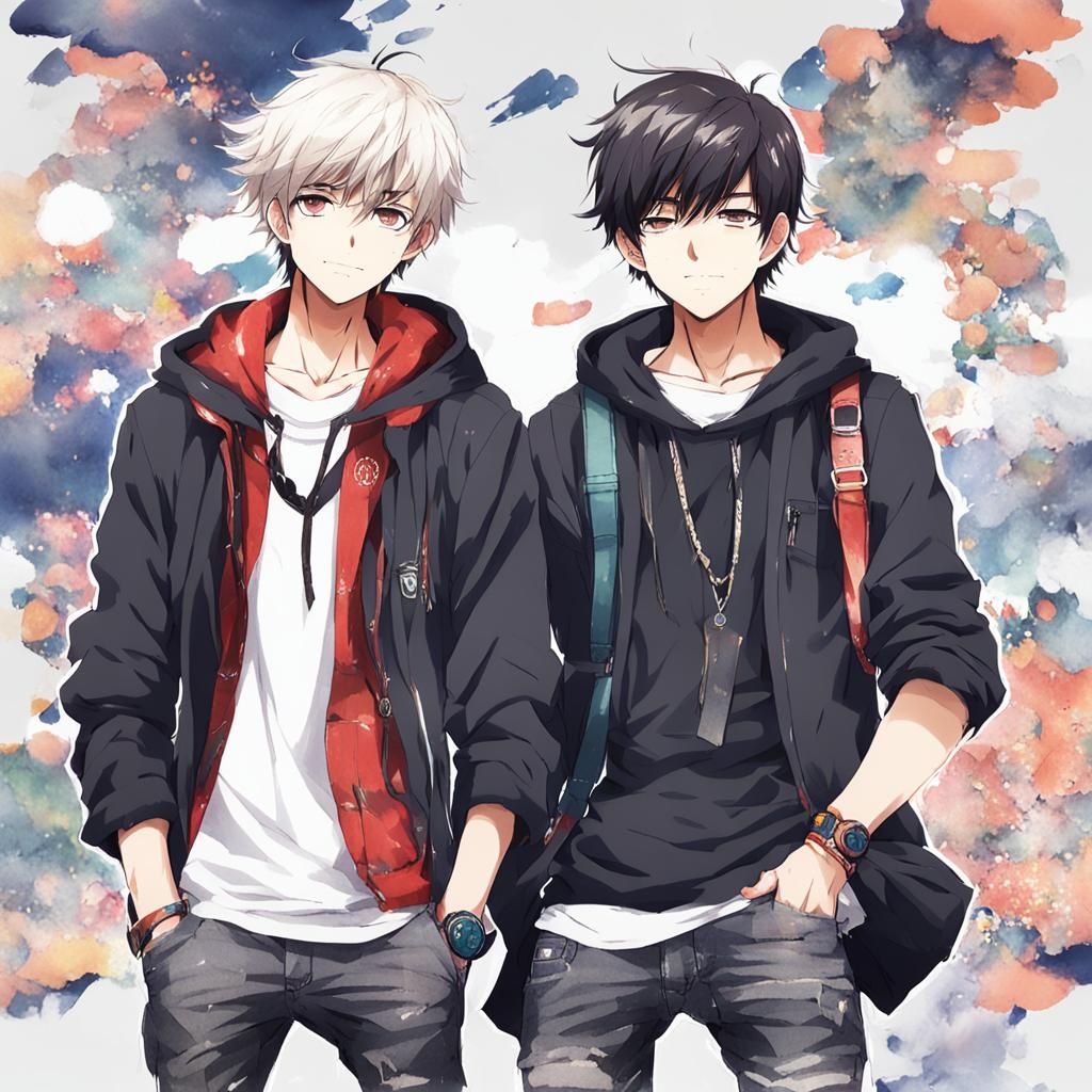 Two Anime Boys in Contemporary Style