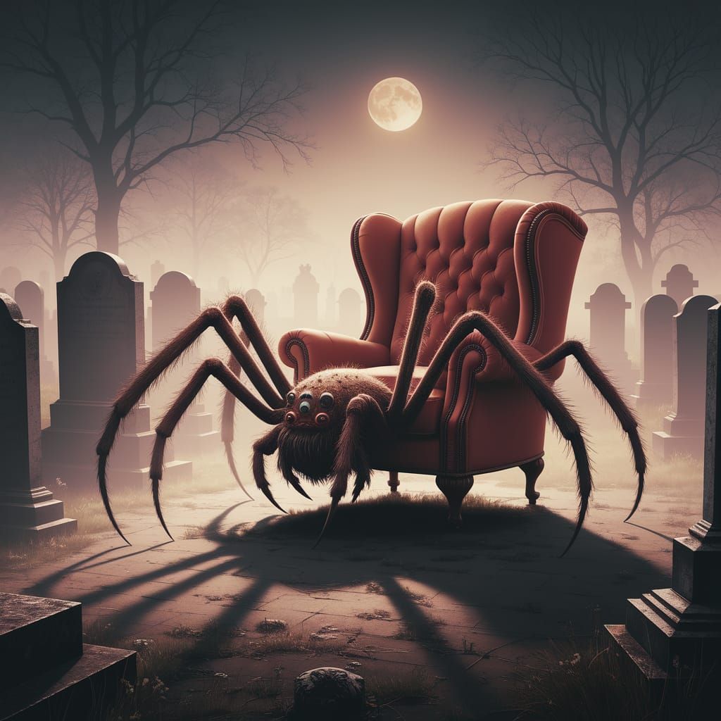 Armchair Spider Hybrid in Misty Cemetery