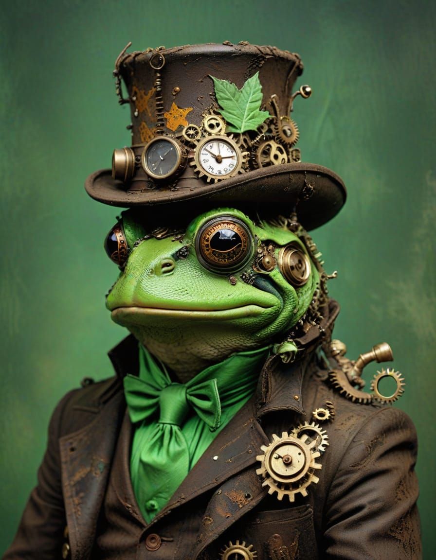 Steampunk Frog Prince in a Toxic, Victorian-Era Aesthetic