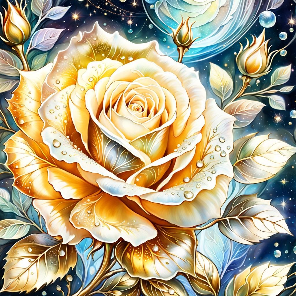 Botanical Rose Fantasy in Anime Realism
