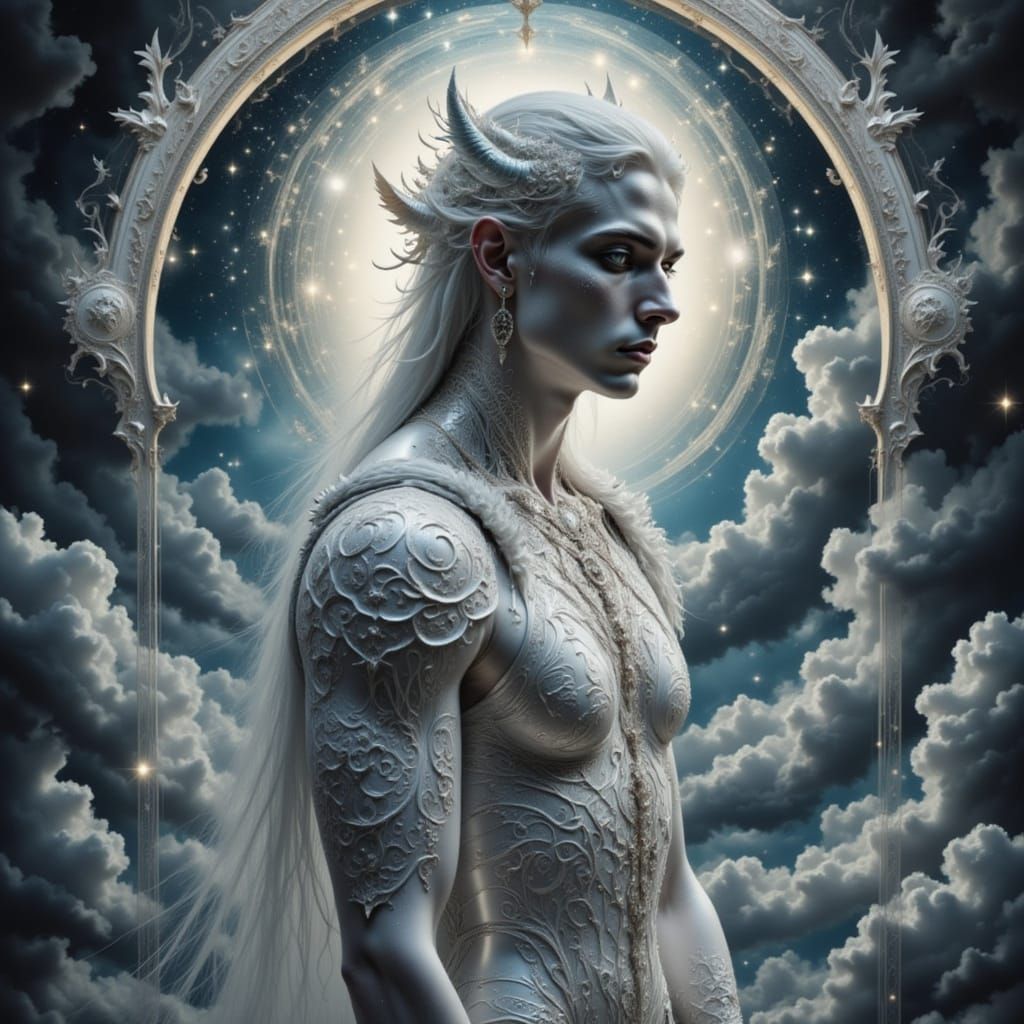 Shimmering Celestial Alien God in Gothic Renaissance Style