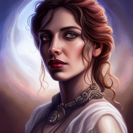 Steampunk Victorian Woman Portrait in Ethereal Setting