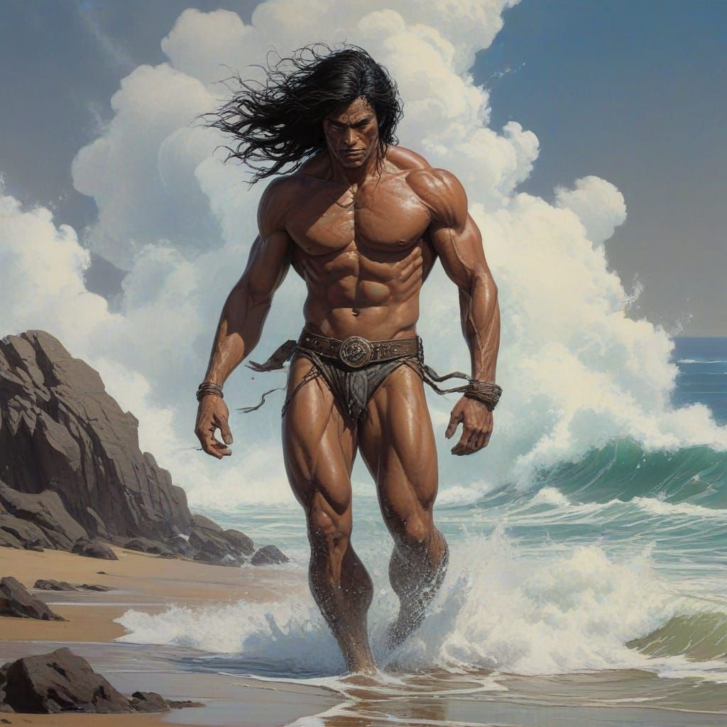 Warrior Stands Firm Against Turbulent Tempest