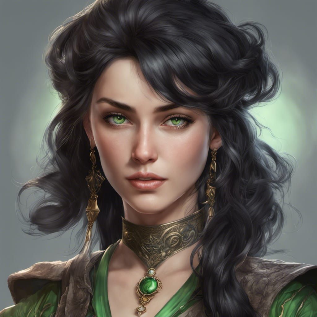 Noble Female Portrait in Dungeons and Dragons Style