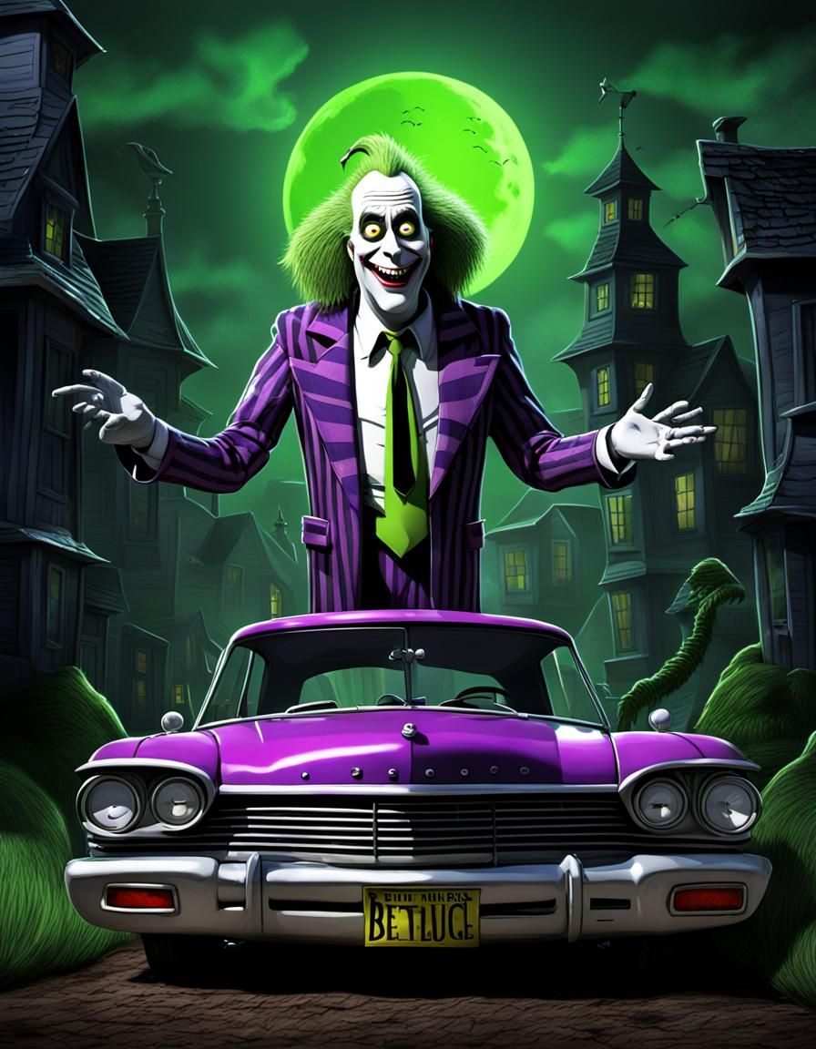 Cartoon CGI Movie Poster of Beetlejuice