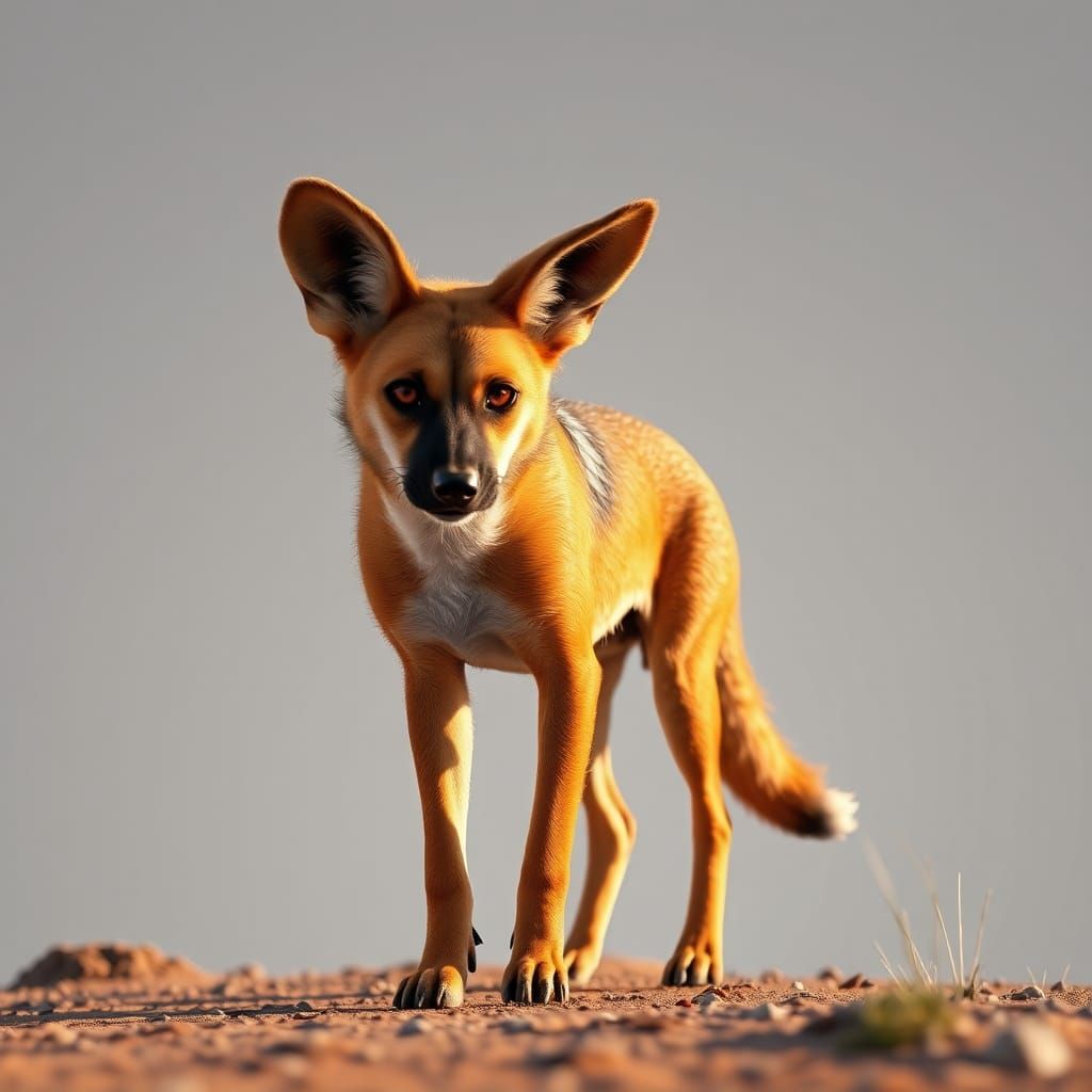 Australian Wild Dog with Sleek Golden-Brown Coat