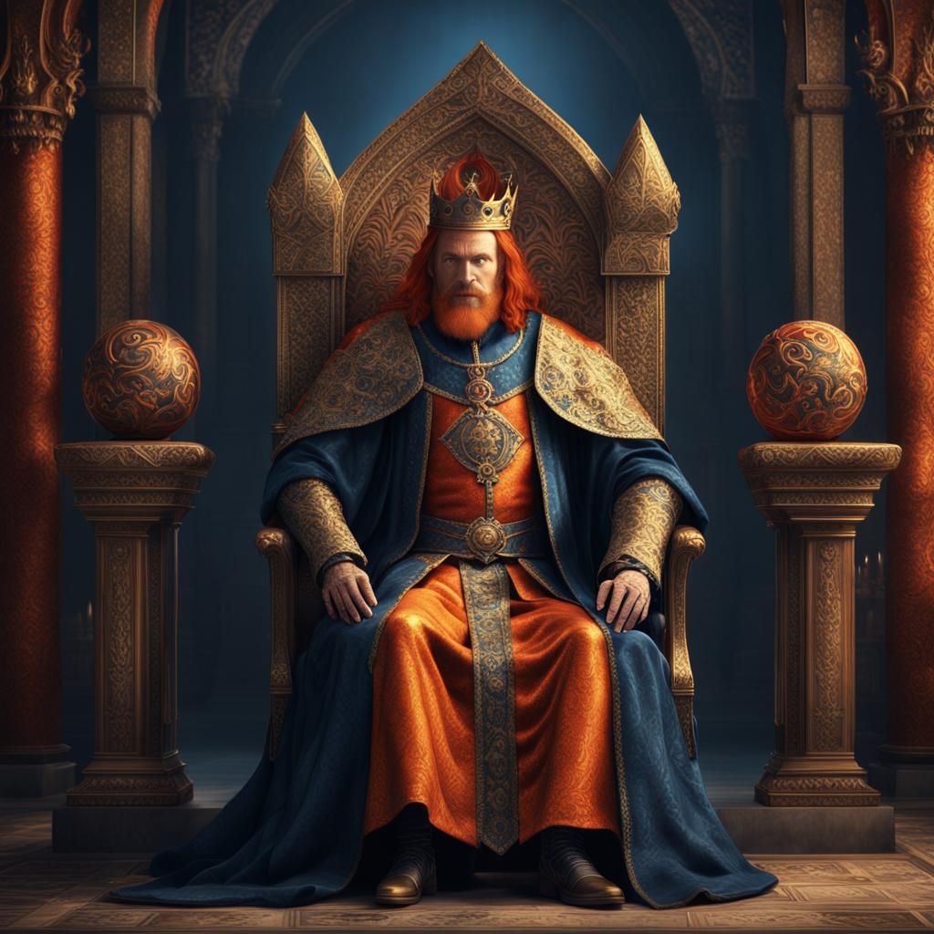 Fantasy King Portrait in Ornate Medieval Attire