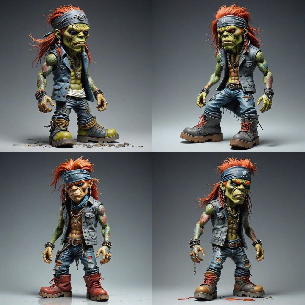 Grotesque Rock Icon Action Figure in Hyperrealistic Style