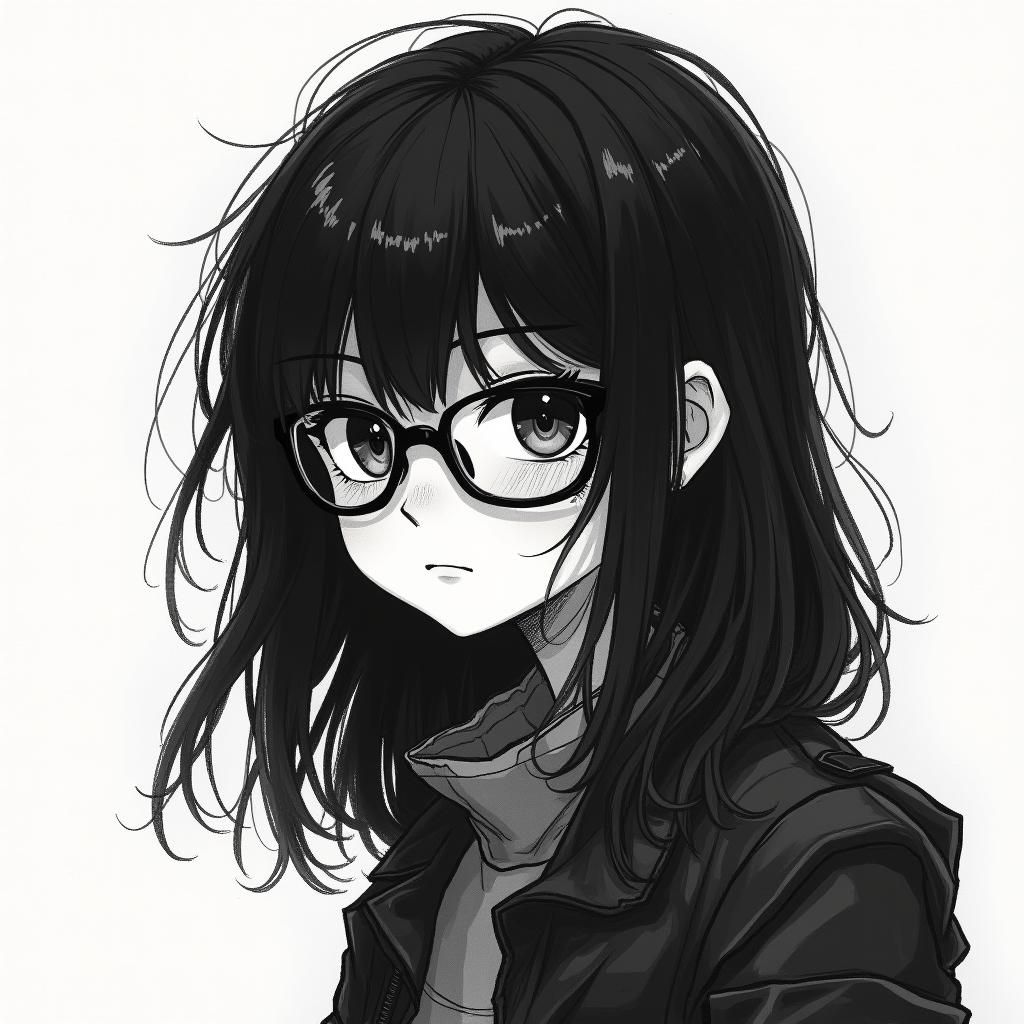 Anime-Inspired Sketch of a Moody Girl in Shadow