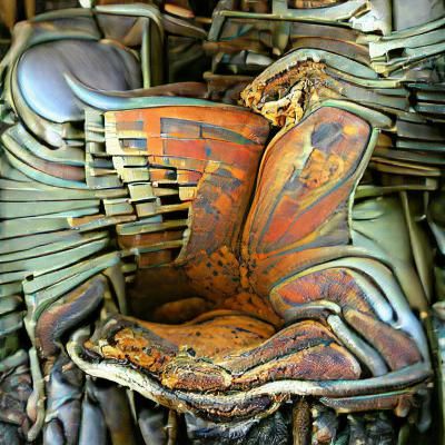 Unique Chair Amidst Discarded Seating