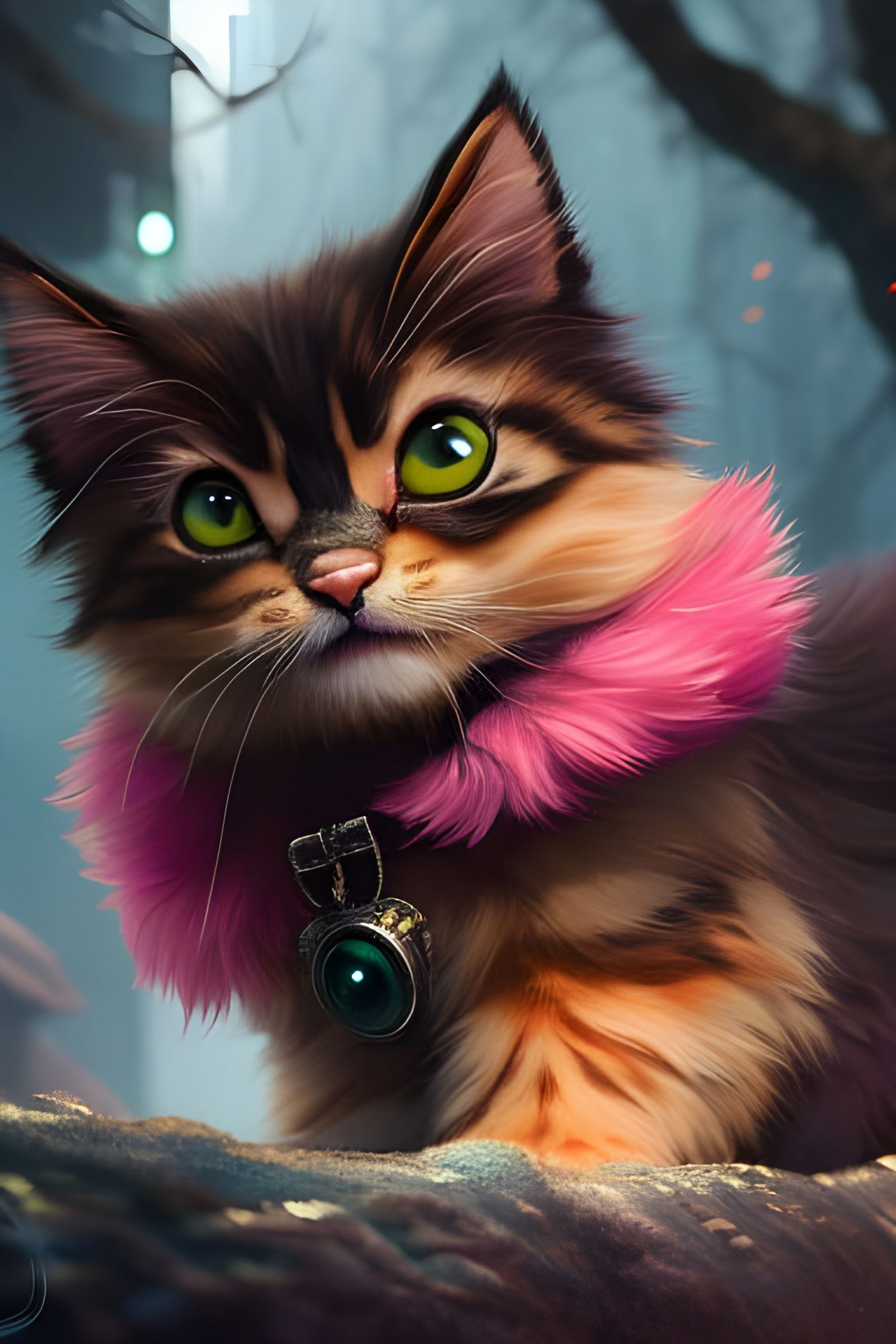 Hyperdetailed Angry Kitten Portrait in Fantasy Art Style
