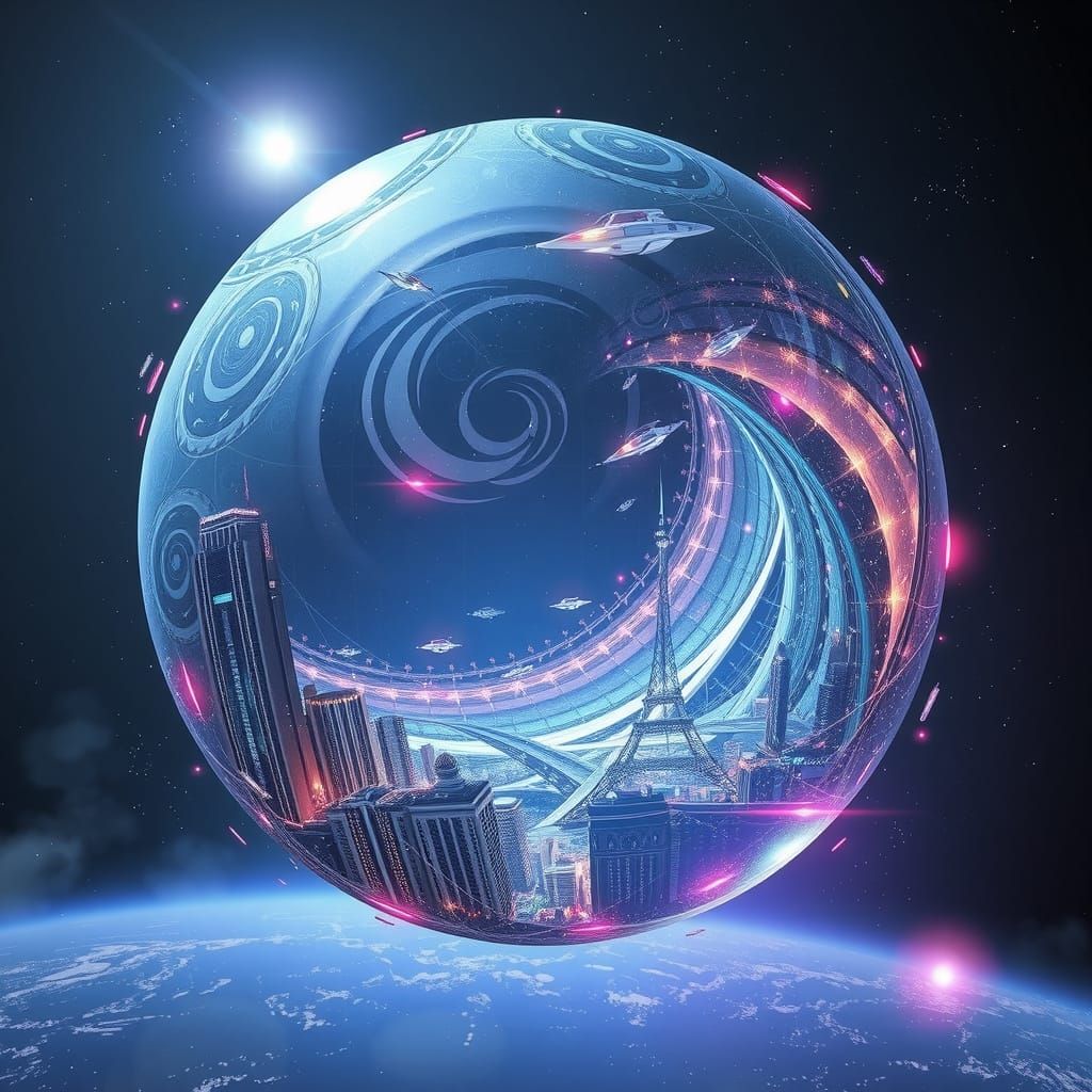 Glowing Orb Radiates Ethereal Light in Cosmic Dreamscape