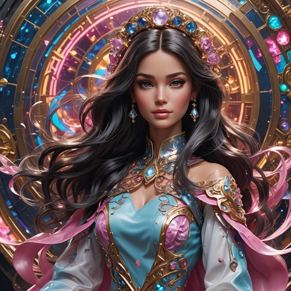 Hyperrealistic Galaxy Girl Portrait in 8K