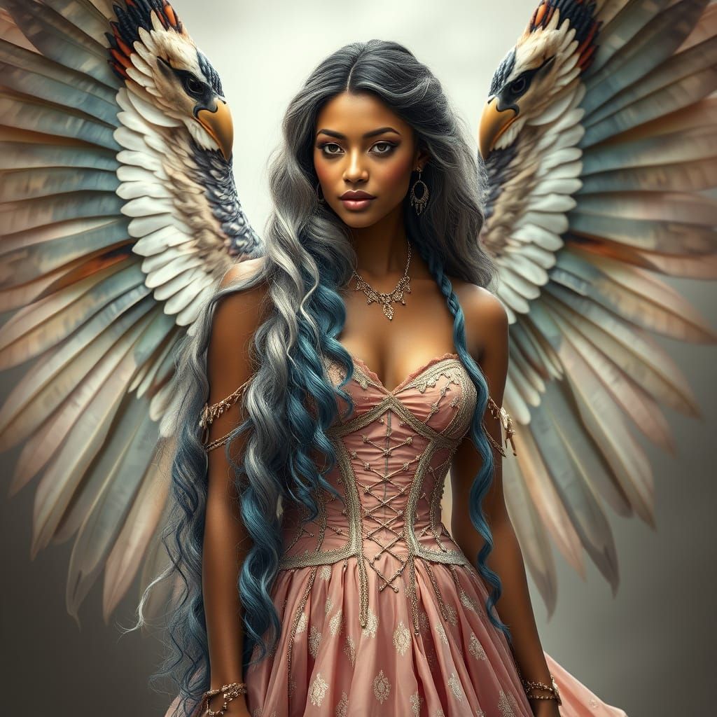 Winged Beauty in Musketeer Gown