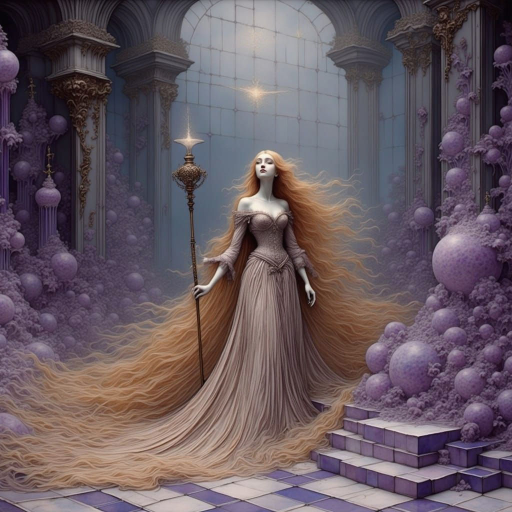 Stunning Zarina in Crystal Palace, Fantasy Art